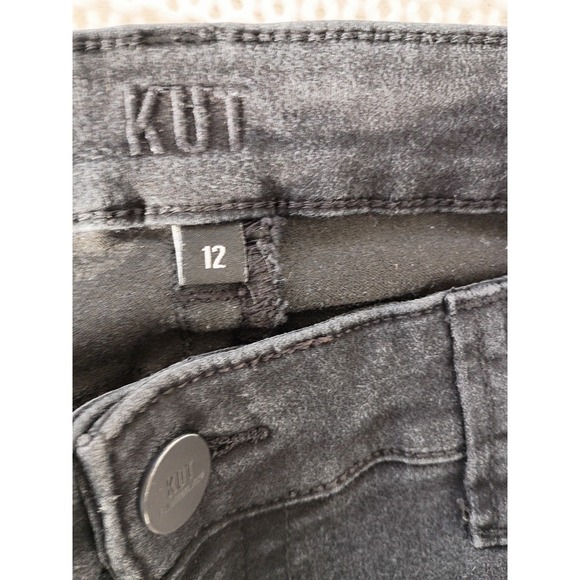 Kut From The Kloth Dark Wash Straight Leg Jeans Women Size 12 Stretch Denim - Picture 11 of 16